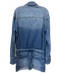SER.O.YA Size L Blue Wash Cotton Blend Snap Button Long Sleeve Mini Dress Blue Wash / L