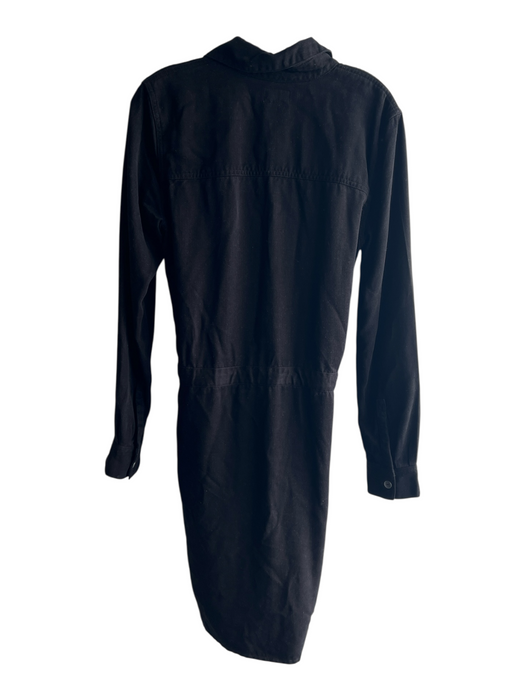 Hudson Size Est S Black Lyocell Long Sleeve Button Front Tie Waist Dress Black / Est S