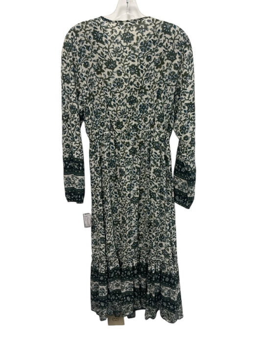 Veronica Beard Size L Green, White, Blue Polyester Button Down Pintuck Dress Green, White, Blue / L