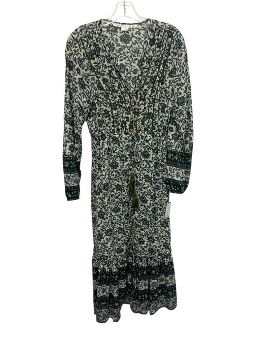 Veronica Beard Size L Green, White, Blue Polyester Button Down Pintuck Dress Green, White, Blue / L