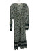 Veronica Beard Size L Green, White, Blue Polyester Button Down Pintuck Dress Green, White, Blue / L