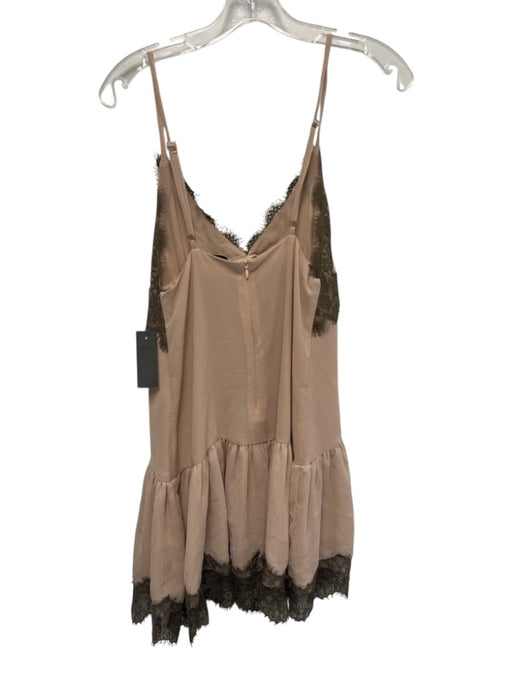 Zara Size M Pink & gray Polyester Lace Detail Spaghetti Strap Dress Pink & gray / M