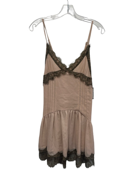 Zara Size M Pink & gray Polyester Lace Detail Spaghetti Strap Dress Pink & gray / M
