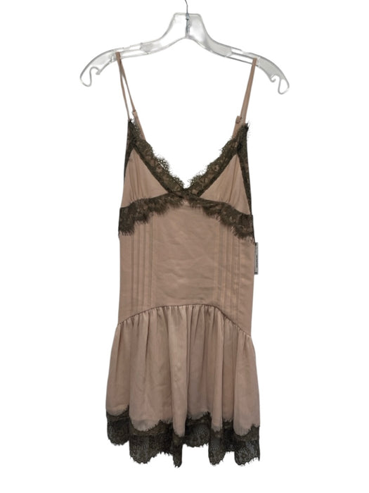 Zara Size M Pink & gray Polyester Lace Detail Spaghetti Strap Dress Pink & gray / M