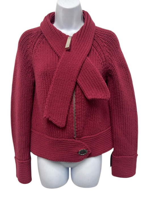 Louis Vuitton Size Small Magenta Pink Cashmere Blend Zipper SHW Button Cardigan Magenta Pink / Small
