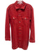 Helmut Lang Size M Red Cotton Denim Button Down Collared Long Sleeve Dress Red / M