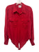 Marant Etoile Size 38 Red Cotton Button Down Collared Tie Front Long Sleeve Top Red / 38