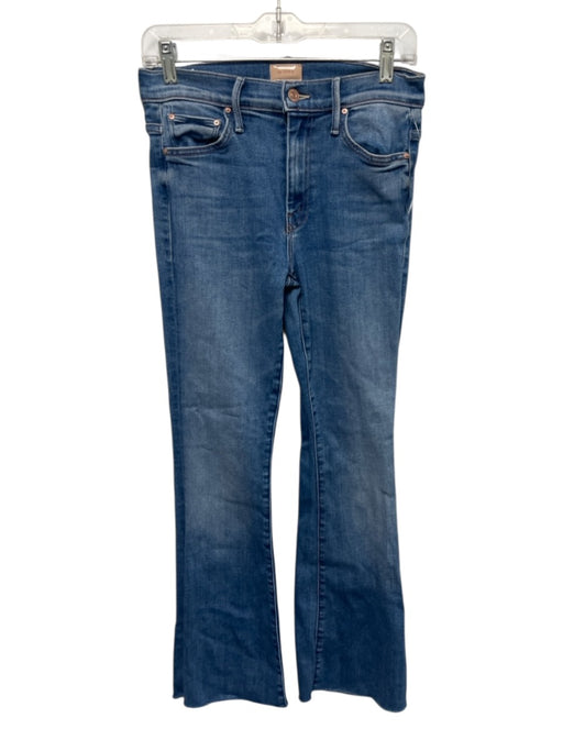 Mother Size 27 Medium Wash Cotton Denim High Waist Frayed Hem Cropped Jeans Medium Wash / 27