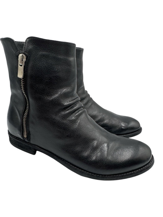 Officine Creative Shoe Size 37 Black Leather Sherling Zipper Ankle High Booties Black / 37