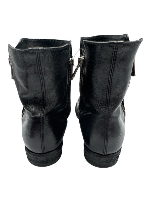 Officine Creative Shoe Size 37 Black Leather Sherling Zipper Ankle High Booties Black / 37