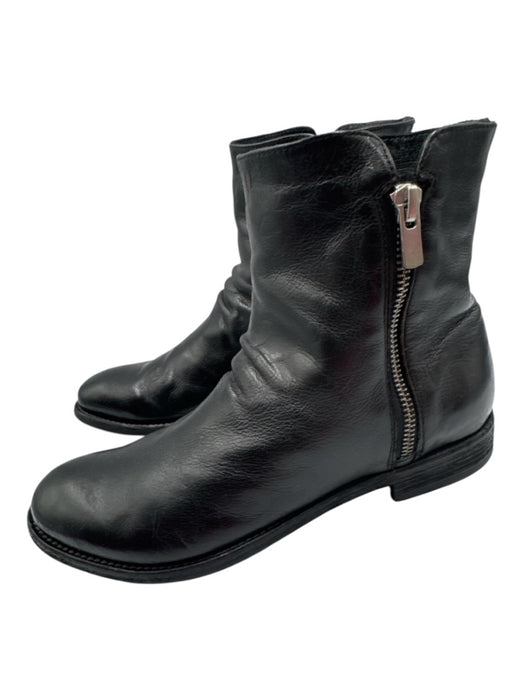 Officine Creative Shoe Size 37 Black Leather Sherling Zipper Ankle High Booties Black / 37