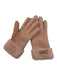Ugg Pink Sheepskin Shearling Stitching Fold Over Gloves Pink