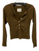 Citizens of Humanity Size Small Light Brown Cotton Blend Long Sleeve Ribbed Top Light Brown / Small