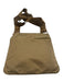 Prada Light Brown Nylon Zip Close Triangle Logo silver hardware Crossbody Bag Light Brown / Small