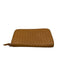 Bottega Veneta Light Orange Leather Zip Close Intrecciato Woven Wallets Light Orange