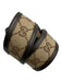 Gucci Brown & Beige Leather & Canvas Silver Buckle Guccissima Belts Brown & Beige / 90/36"