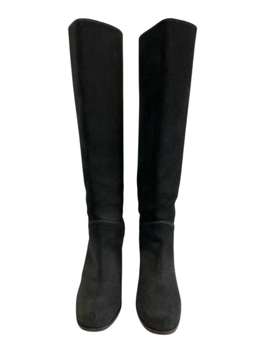Chanel Shoe Size 37 Dark Gray Leather Suede Round Toe Interlocking CC Boots Dark Gray / 37
