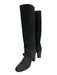Chanel Shoe Size 37 Dark Gray Leather Suede Round Toe Interlocking CC Boots Dark Gray / 37
