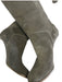 Chanel Shoe Size 37 Dark Gray Leather Suede Round Toe Interlocking CC Boots Dark Gray / 37