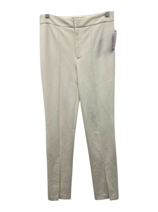 Alice + Olivia Classics Size 2 Cream White Viscose & Nylon Zip Fly Trouser Pants Cream White / 2
