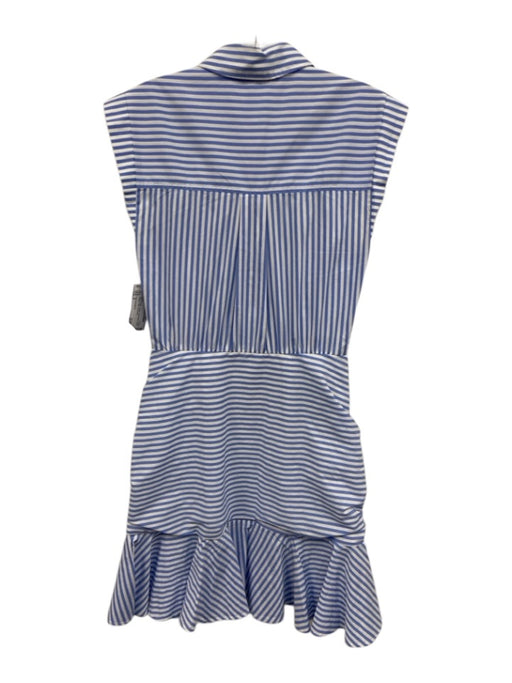 Veronica Beard Size 0 Blue & White Cotton Sleeveless Stripe Buttons Mini Dress Blue & White / 0