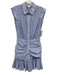 Veronica Beard Size 0 Blue & White Cotton Sleeveless Stripe Buttons Mini Dress Blue & White / 0