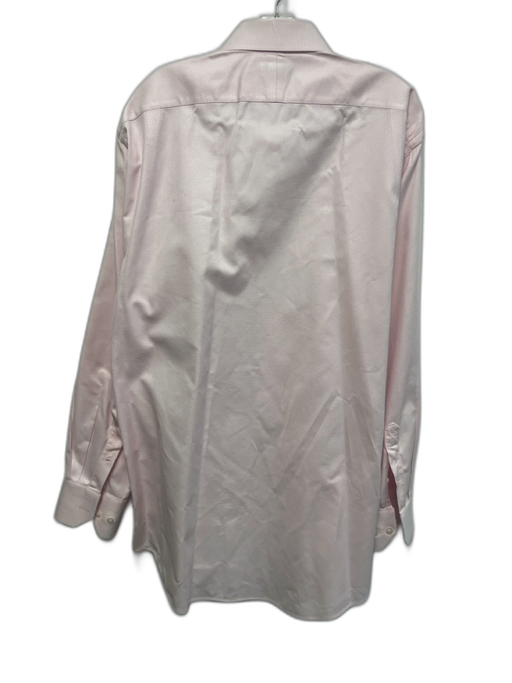 Neiman Marcus Size 17 Pink Cotton Micro Button up Men's Long Sleeve Shirt Pink / 17