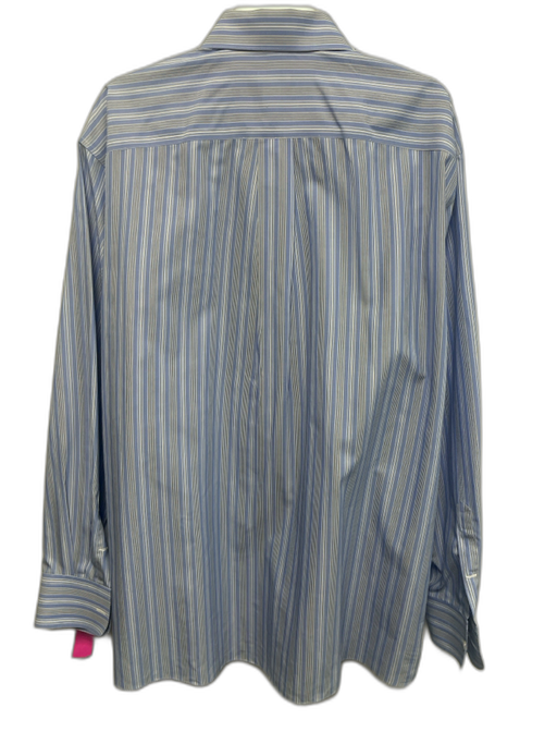 Neiman Marcus Size XL Blue & White Cotton Striped Button up Long Sleeve Shirt Blue & White / XL