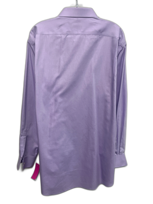 Neiman Marcus Size 17.5 Purple Cotton Solid Front Pocket Men's Long Sleeve Shirt Purple / 17.5