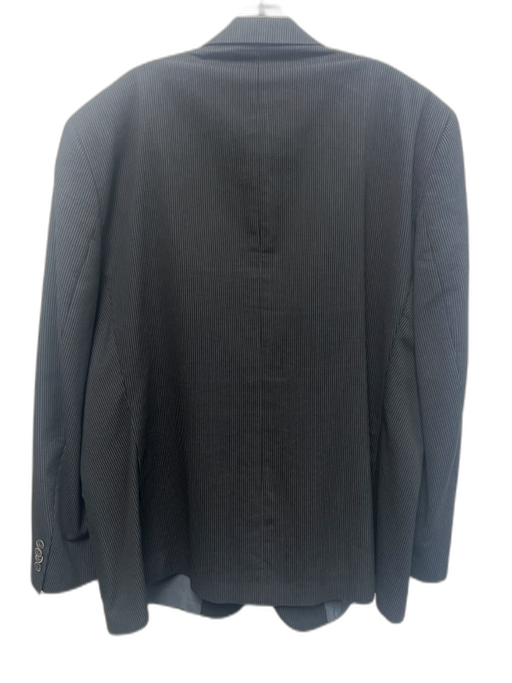 Saks Fifth Ave Black Cotton Striped 2 Button Men's Blazer Black / 48