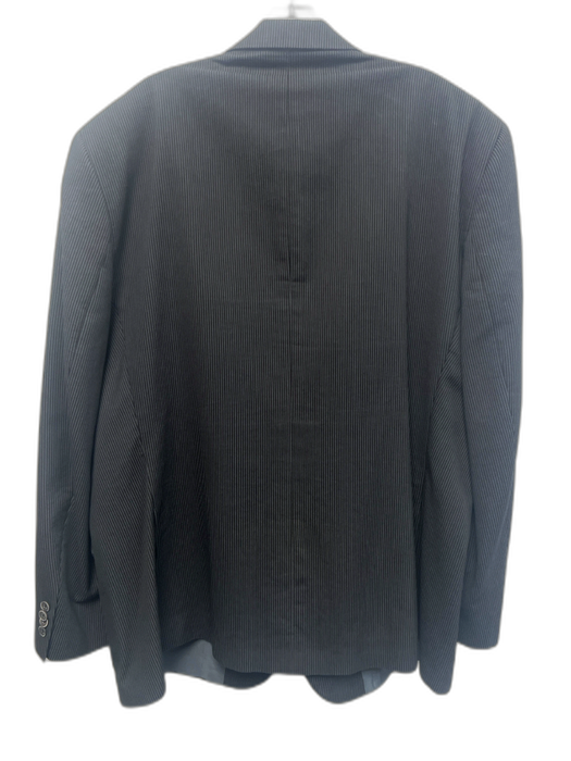 Saks Fifth Ave Black Cotton Striped 2 Button Men's Blazer Black / 48