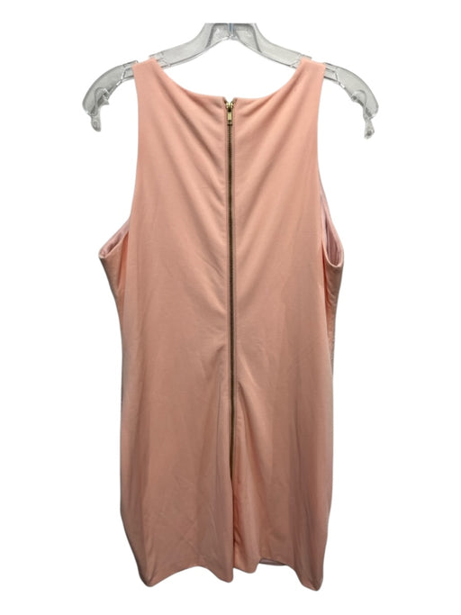Alexia Admor Size L Peach Pink Polyurethane Quilted faux leather Dress Peach Pink / L
