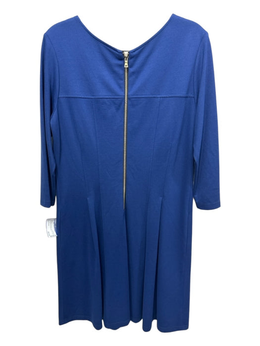 Sara Campbell Size L Cobalt Blue Polyester Half Sleeve Knee Length Dress Cobalt Blue / L