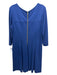Sara Campbell Size L Cobalt Blue Polyester Half Sleeve Knee Length Dress Cobalt Blue / L