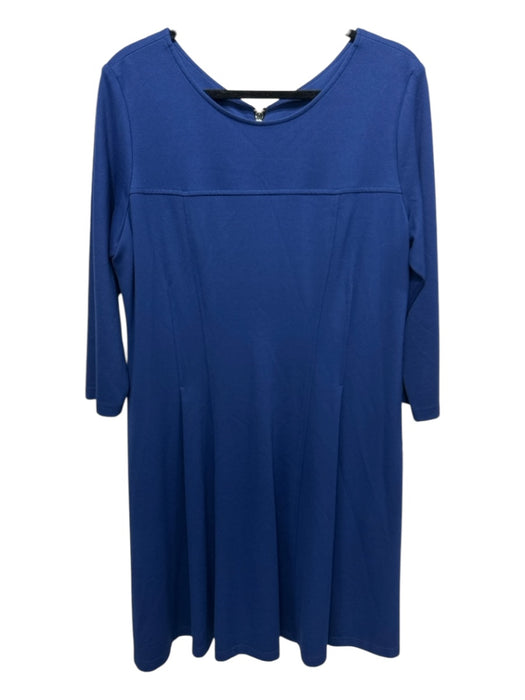 Sara Campbell Size L Cobalt Blue Polyester Half Sleeve Knee Length Dress Cobalt Blue / L