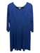 Sara Campbell Size L Cobalt Blue Polyester Half Sleeve Knee Length Dress Cobalt Blue / L