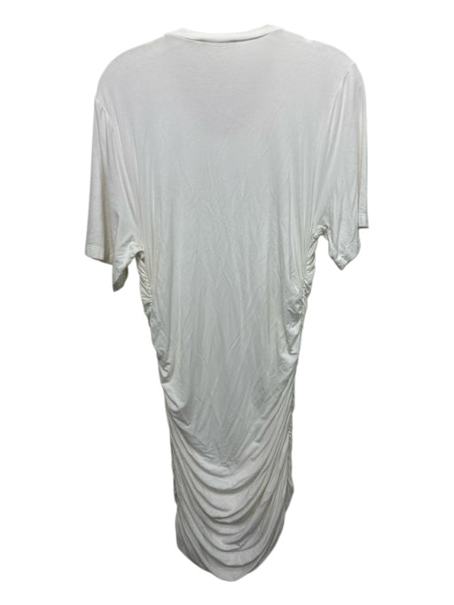 Jonathan Simkhai Standard Size XL White Viscose Blend Shirred Knee length Dress White / XL