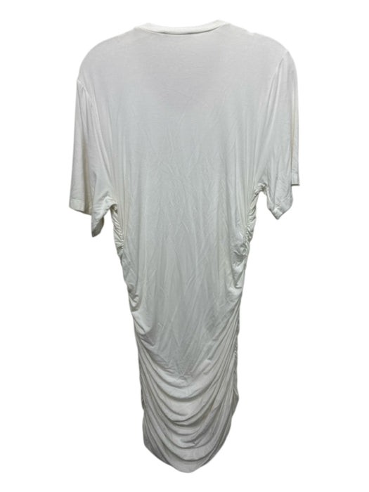 Jonathan Simkhai Standard Size XL White Viscose Blend Shirred Knee length Dress White / XL