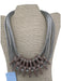 Lafayette 148 Silver & Taupe Metal magnetic clasp Ovals Multi Strand Necklace Silver & Taupe