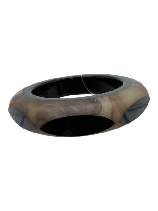 Lafayette 148 Brown & Black Resin Faceted Marbled Bangle Bracelet Brown & Black