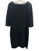 Lafayette 148 Size 14 Black Acetate Blend Crochet Lace 3/4 Sleeve Column Dress Black / 14
