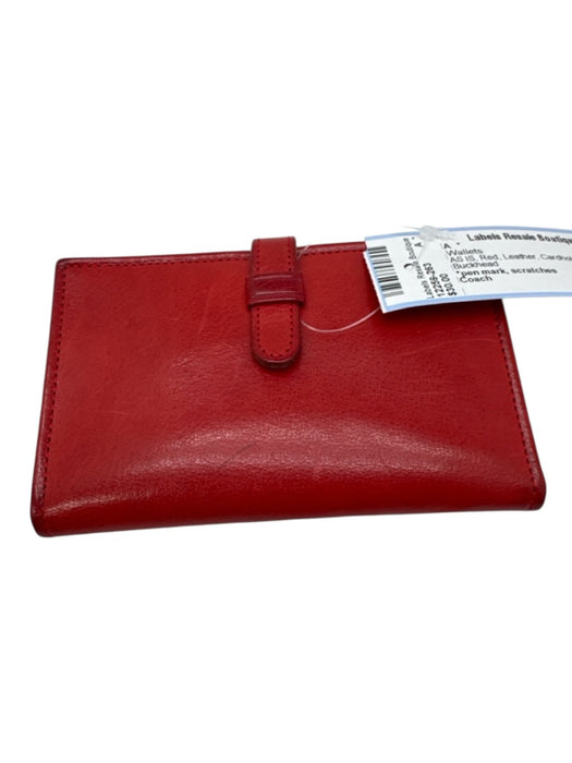 Coach Red Leather Cardholder Wallets Red