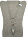 Lafayette 148 Beige & Gray Cord Resin Geometric Pendant Long Necklace Beige & Gray