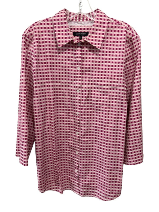 Lafayette 148 Size L White Cotton Lace Panels Long Balloon Sleeve Button Up Top White / L