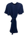 Shoshanna Size 12 Navy Blue Triacetate Blend Short Sleeve 1/2 Button Dress Navy Blue / 12