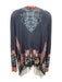 Johnny Was Size XS Slate BLue & Multi Cotton Knit Floral Button Front Cardigan Slate BLue & Multi / XS