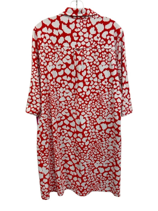 P Size XL Red & White Polymide & Elastane Abstract Front Pocket Dress Red & White / XL