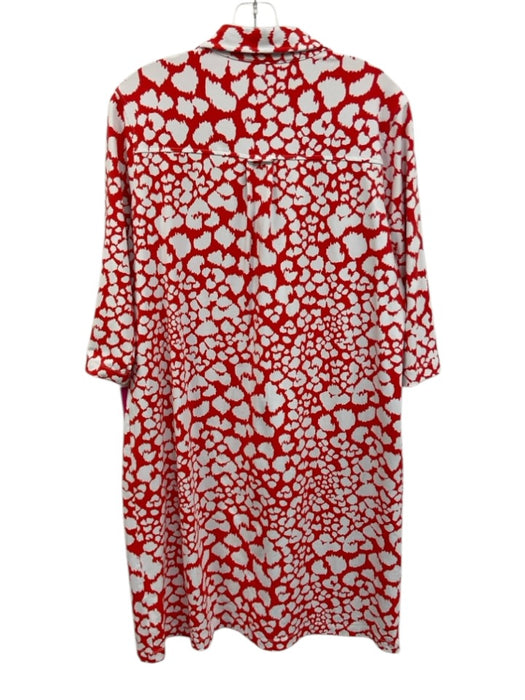 P Size XL Red & White Polymide & Elastane Abstract Front Pocket Dress Red & White / XL