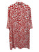 P Size XL Red & White Polymide & Elastane Abstract Front Pocket Dress Red & White / XL