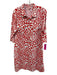 P Size XL Red & White Polymide & Elastane Abstract Front Pocket Dress Red & White / XL